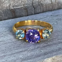 18k Gold Trilogy Sapphires Ring 21 18k Gold Trilogy Sapphires Ring -Sapphire Pal Shop 18k gold trilogy sapphires ringsapphirepal 309491