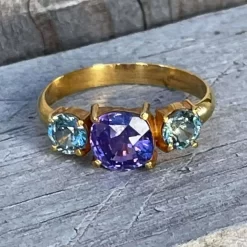 18k Gold Trilogy Sapphires Ring 29 18k Gold Trilogy Sapphires Ring -Sapphire Pal Shop 18k gold trilogy sapphires ringsapphirepal 686599