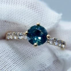 22K Gold Ring With Natural Greenish Blue Sapphire 24 22K Gold Ring With Natural Greenish Blue Sapphire -Sapphire Pal Shop 22k gold ring with natural greenish blue sapphiresapphirepal 285325