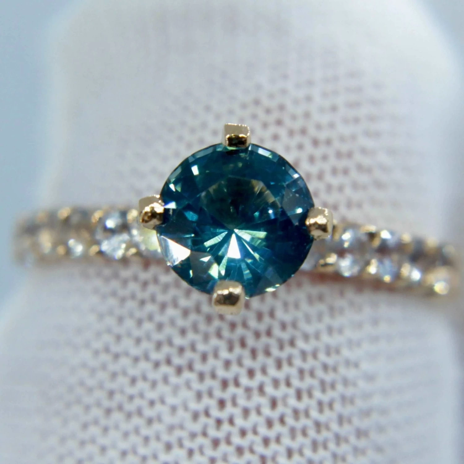 22K Gold Ring With Natural Greenish Blue Sapphire 14 22K Gold Ring With Natural Greenish Blue Sapphire - Image 14
