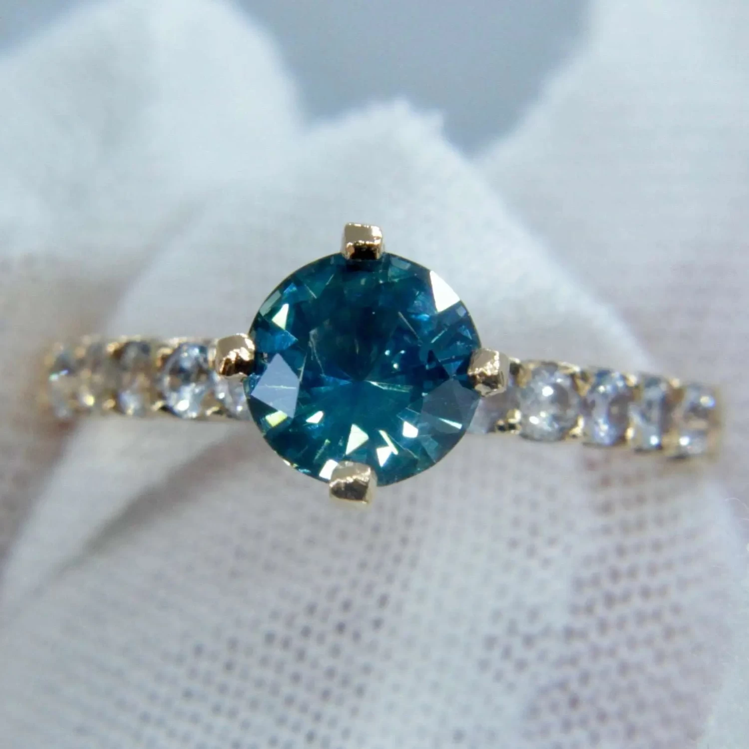 22K Gold Ring With Natural Greenish Blue Sapphire 10 22K Gold Ring With Natural Greenish Blue Sapphire - Image 10