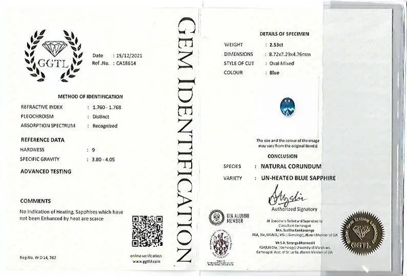 2.53 Carat Natural Blue Sapphire 2 2.53 Carat Natural Blue Sapphire - Image 2
