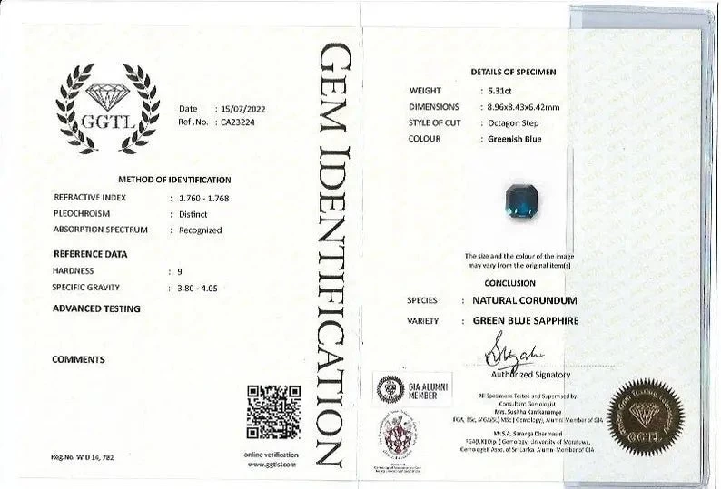 Beautiful Natural Teal Blue Sapphire – 5.31 Carats 2 Beautiful Natural Teal Blue Sapphire – 5.31 Carats - Image 2