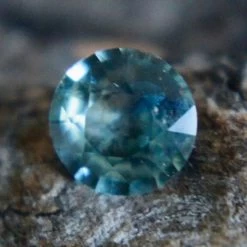 Natural Blue Green Sapphire – 0.54 Carat Round Cut From Madagascar