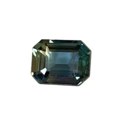 Natural Blue Green Sapphire – 0.96 Carat Emerald Cut