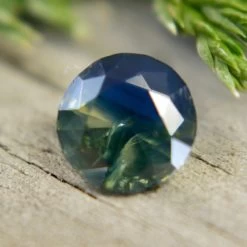 Natural Blue Green Sapphire – 1.08 Carat Round Cut | Unheated Madagascar Gemstone