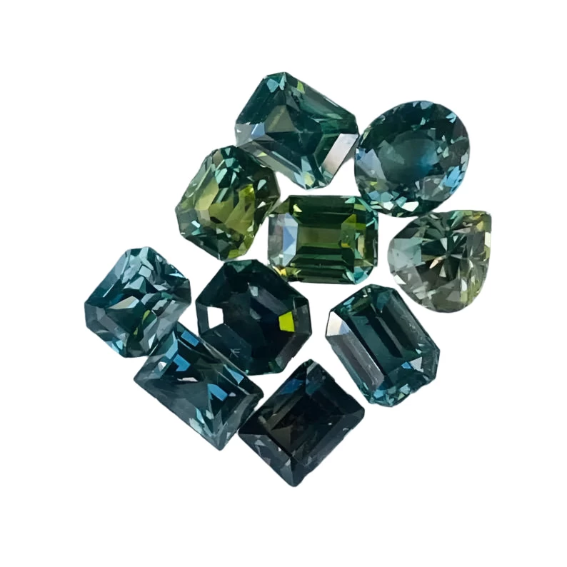 Natural Blue Green Sapphire Collection | 6.08 Carats Total 1 Natural Blue Green Sapphire Collection | 6.08 Carats Total