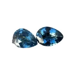 Natural Blue Green Sapphires Pair