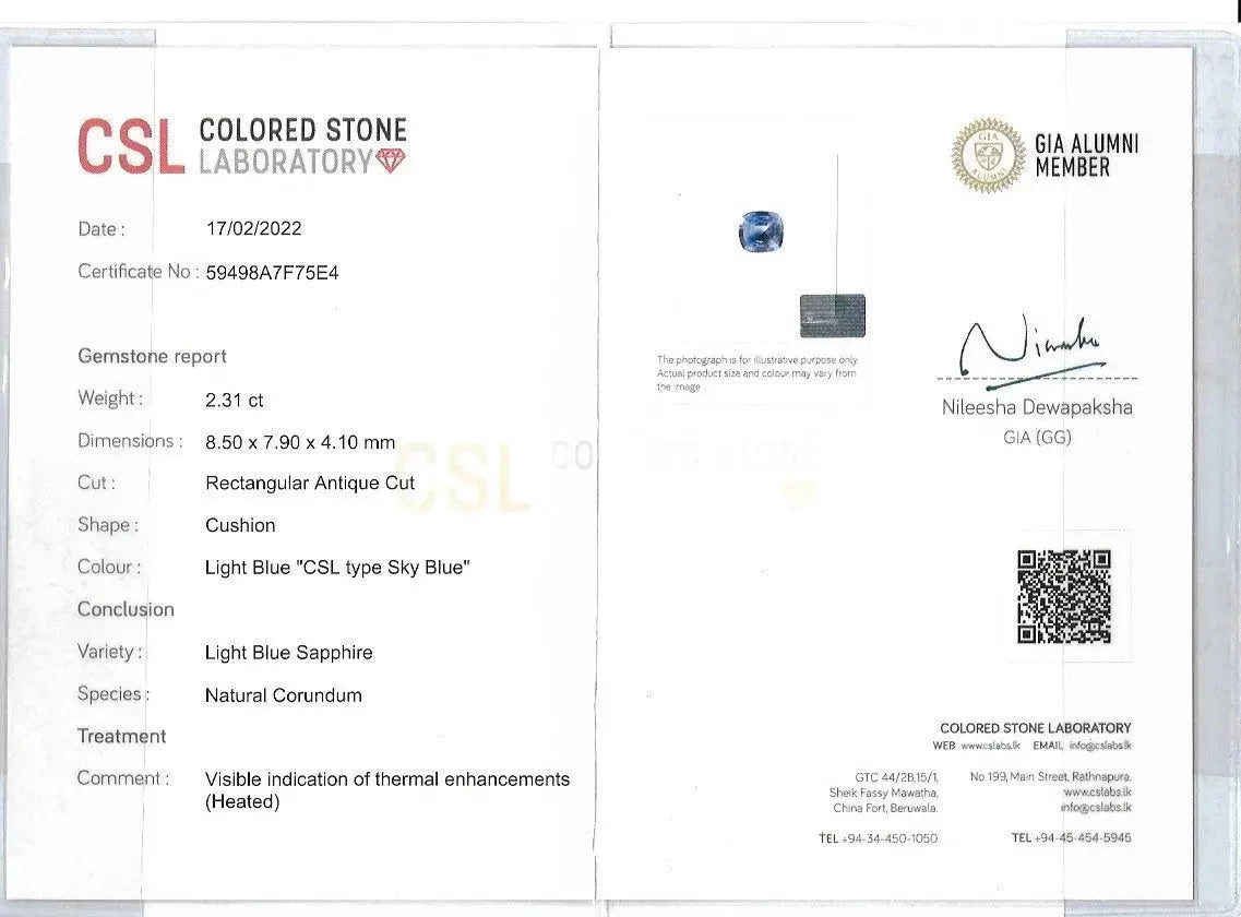 Natural Blue Sapphire | 2.31 Carat | Cushion Cut 2 Natural Blue Sapphire | 2.31 Carat | Cushion Cut - Image 2