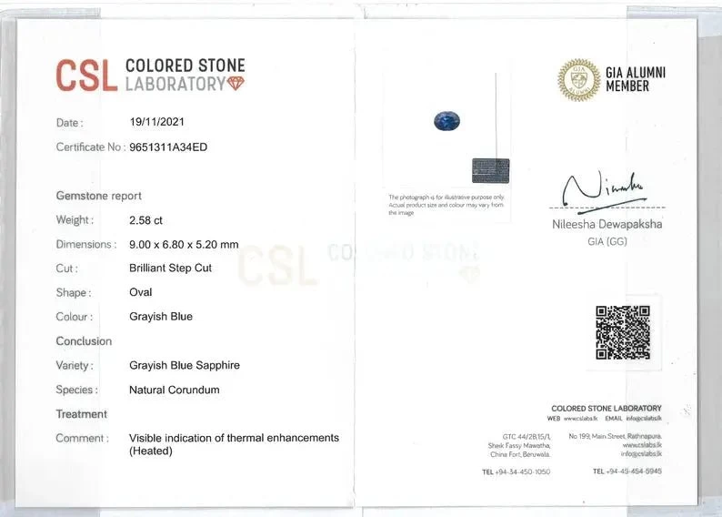 Natural Blue Sapphire | 2.58 Carat | Oval Cut 2 Natural Blue Sapphire | 2.58 Carat | Oval Cut - Image 2