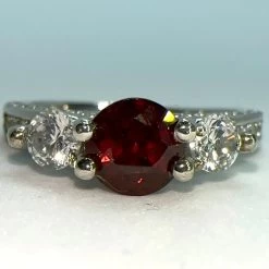Natural Garnet Silver Ring – Round Cut | 6mm | Sterling Silver | Sizes 5, 6, 7 -Sapphire Pal Shop natural garnet silver ring round cut 6mm sterling silver sizes 5 6 7sapphirepal 200175