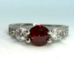 Natural Garnet Silver Ring – Round Cut | 6mm | Sterling Silver | Sizes 5, 6, 7 -Sapphire Pal Shop natural garnet silver ring round cut 6mm sterling silver sizes 5 6 7sapphirepal 754088