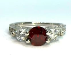 Natural Garnet Silver Ring – Round Cut | 6mm | Sterling Silver | Sizes 5, 6, 7 -Sapphire Pal Shop natural garnet silver ring round cut 6mm sterling silver sizes 5 6 7sapphirepal 758061