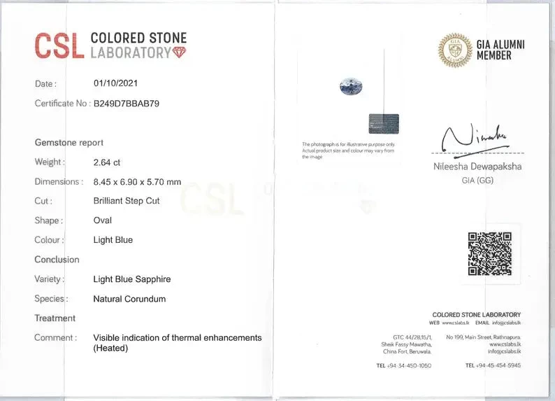 Natural Pale Blue Sapphire – 2.64 Carat Oval Cut From Ceylon (Sri Lanka) 2 Natural Pale Blue Sapphire – 2.64 Carat Oval Cut From Ceylon (Sri Lanka) - Image 2