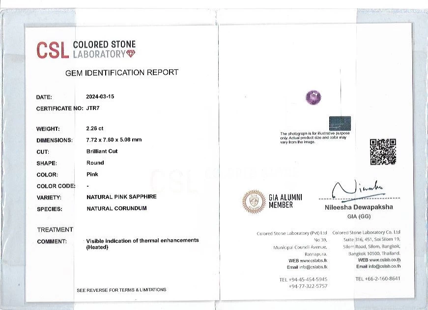 Natural Pink Sapphire – 2.26 Carat Round Cut | Ceylon Gemstone 2 Natural Pink Sapphire – 2.26 Carat Round Cut | Ceylon Gemstone - Image 2