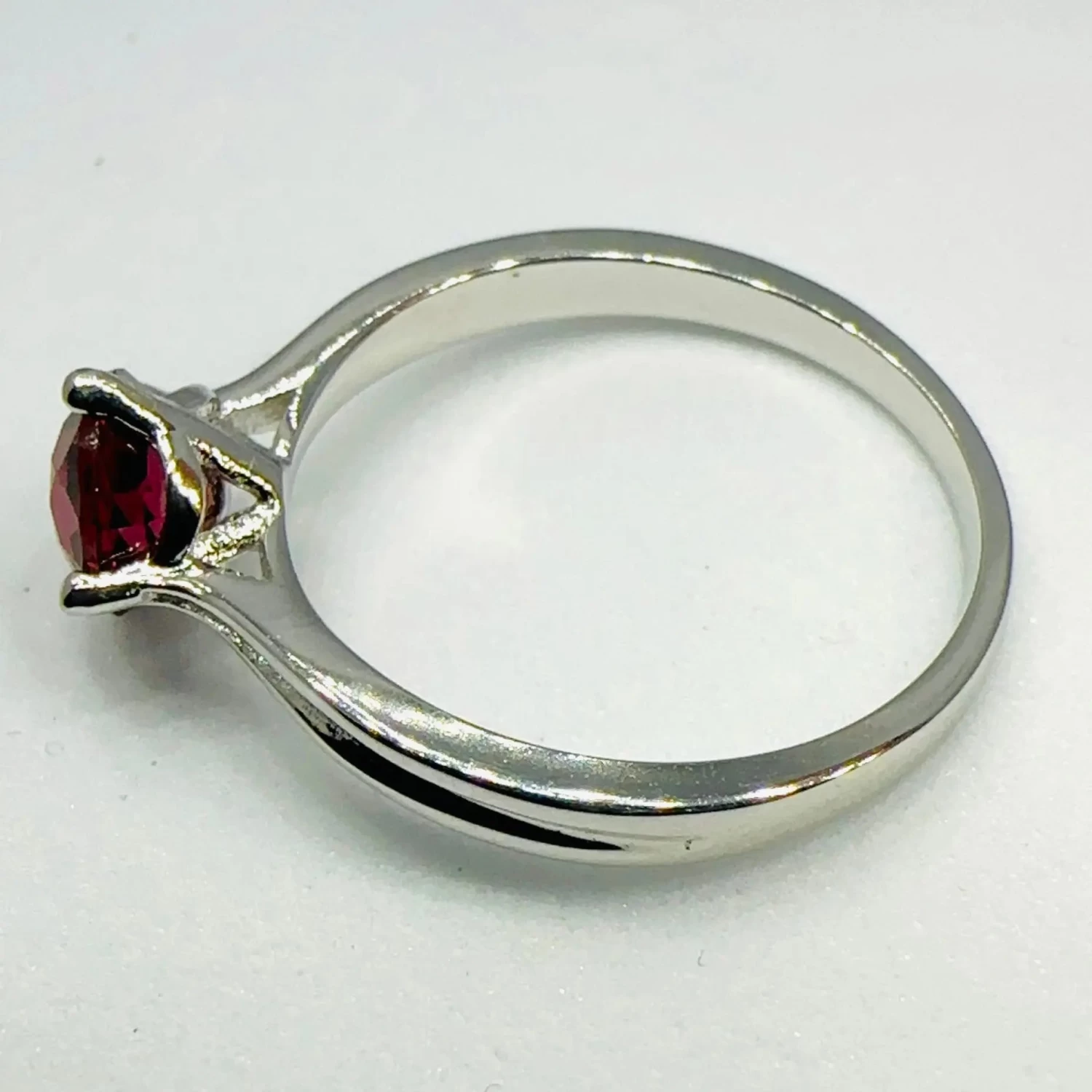 Natural Rhodolite Garnet Solitaire Ring 6 Natural Rhodolite Garnet Solitaire Ring - Image 6