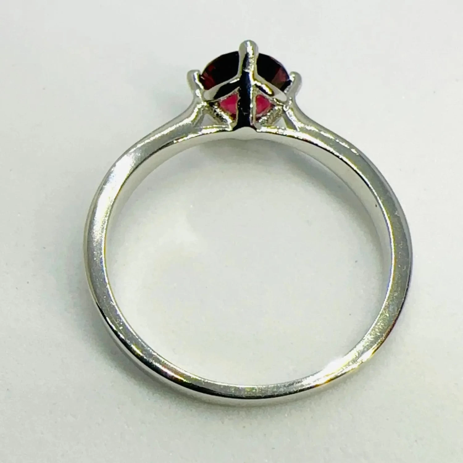 Natural Rhodolite Garnet Solitaire Ring 2 Natural Rhodolite Garnet Solitaire Ring - Image 2