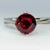 Natural Rhodolite Garnet Solitaire Ring