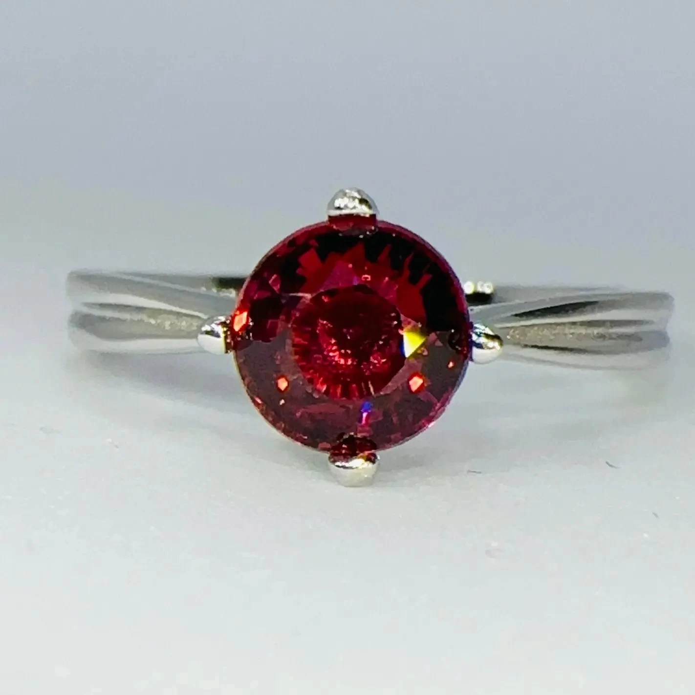 Natural Rhodolite Garnet Solitaire Ring 5 Natural Rhodolite Garnet Solitaire Ring - Image 5