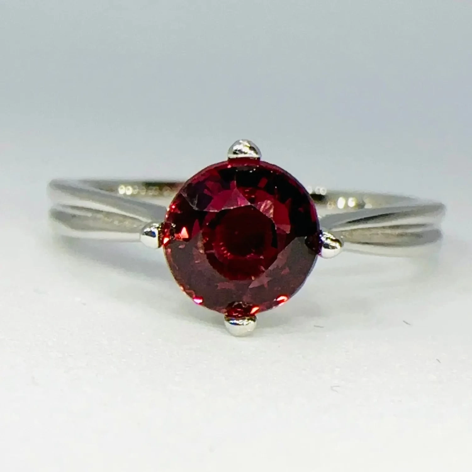 Natural Rhodolite Garnet Solitaire Ring 9 Natural Rhodolite Garnet Solitaire Ring - Image 9