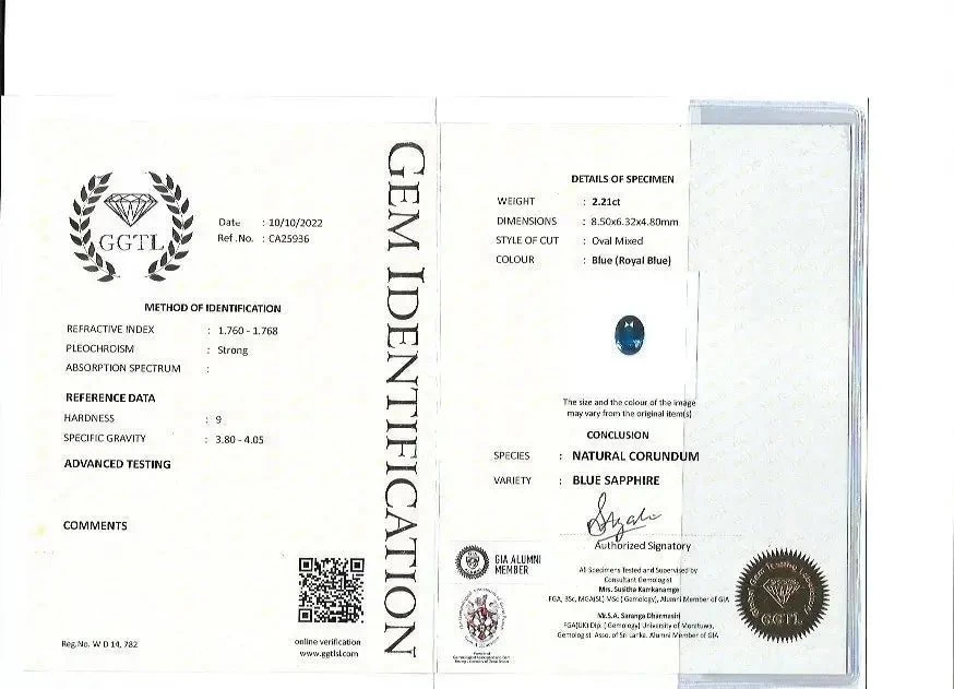 Natural Royal Blue Sapphire – 2.21 Carat Oval Cut 2 Natural Royal Blue Sapphire – 2.21 Carat Oval Cut - Image 2