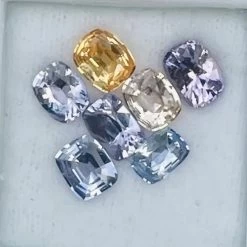 Natural Sapphire Gemstone Set – 3.50 Carat Cushion Cut | Mixed Colour Sapphires -Sapphire Pal Shop natural sapphire gemstone set 350 carat cushion cut mixed colour sapphiressapphirepal 502540
