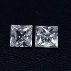 Natural White Sapphire Pair | Princess Cut | 0.75 Carat | Ceylon -Sapphire Pal Shop natural white sapphire pairsapphirepal 114360