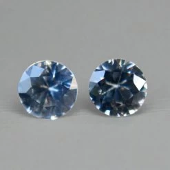 Natural White Sapphire Pair – 5.00 Mm Round Cut