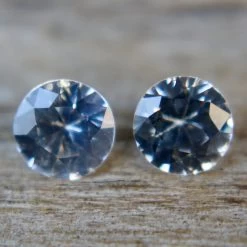 Natural White Sapphire Pair – 5.00 Mm Round Cut -Sapphire Pal Shop natural white sapphire pairsapphirepal 671147