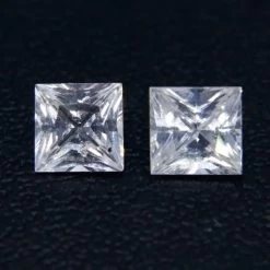Natural White Sapphire Pair | Princess Cut | 0.75 Carat | Ceylon -Sapphire Pal Shop natural white sapphire pairsapphirepal 737782