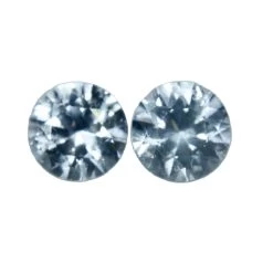 Natural White Sapphire Pair | Round Cut | 4.00 Mm | 0.62 Carat Total | Ceylon Origin