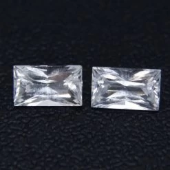 Natural White Sapphires Pair | Long Princess Cut | 0.73ct -Sapphire Pal Shop natural white sapphires pair of gemstonessapphirepal 107345