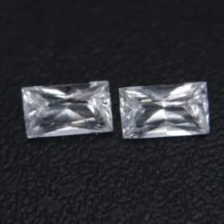 Natural White Sapphires Pair | Long Princess Cut | 0.73ct -Sapphire Pal Shop natural white sapphires pair of gemstonessapphirepal 776617