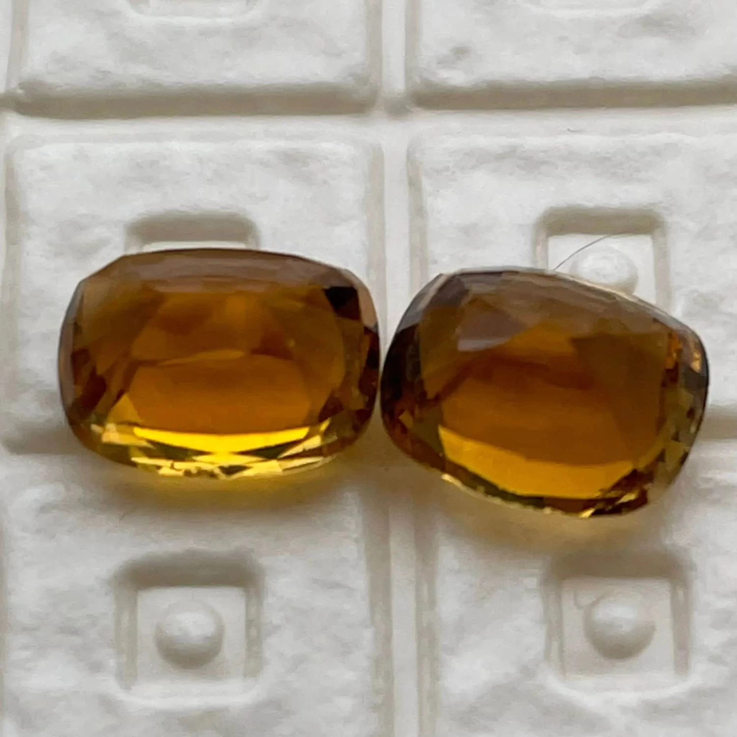 Natural Yellow Tourmaline Pair – Cushion Cut 3 Natural Yellow Tourmaline Pair – Cushion Cut - Image 3