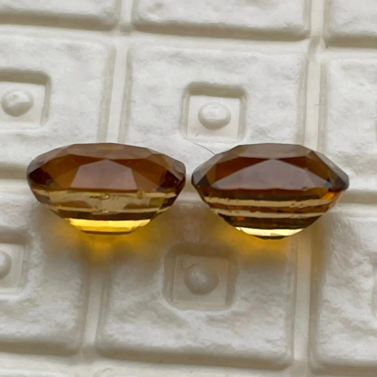 Natural Yellow Tourmaline Pair – Cushion Cut 2 Natural Yellow Tourmaline Pair – Cushion Cut - Image 2