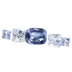 Set Of Natural Blue Spinel And White Sapphires Gemstones